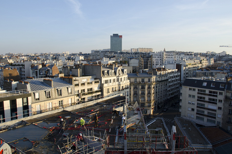 Ciel Rouge création - Architecture - Logements collectifs - Logements sociaux écologiques et paysagers - Travaux - Croix Nivert - Paris