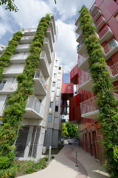 Ciel Rouge création - Architecture - Logements collectifs - Logements sociaux écologiques et paysagers - Croix Nivert - Paris