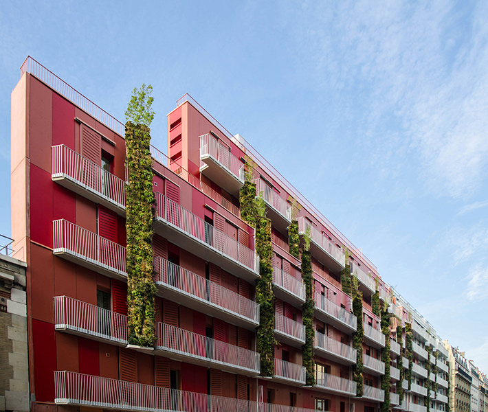 Ciel Rouge Création - Architecture - Family housing - Social housing Croix Nivert - Paris