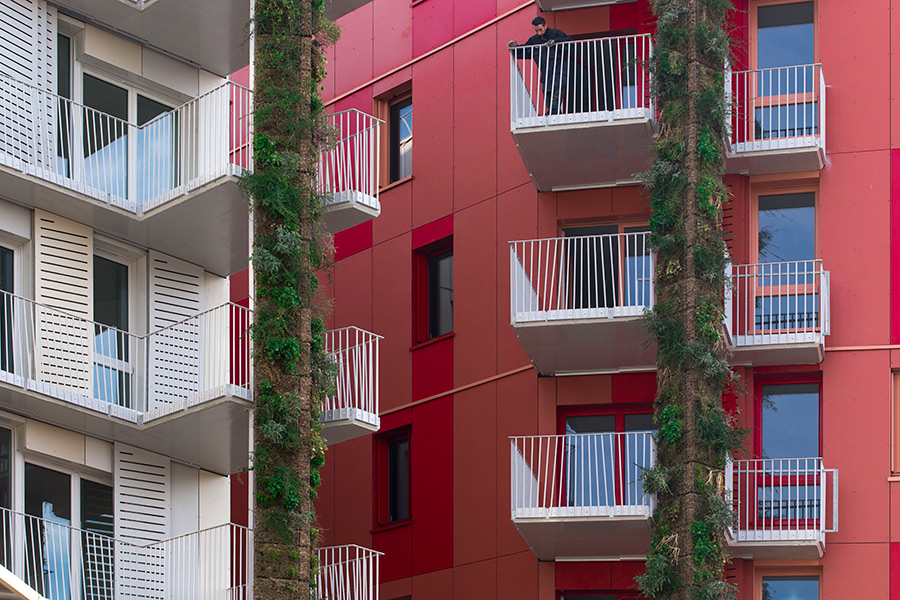 Ciel Rouge création - Architecture - Logements collectifs - Logements sociaux écologiques et paysagers - Croix Nivert - Paris