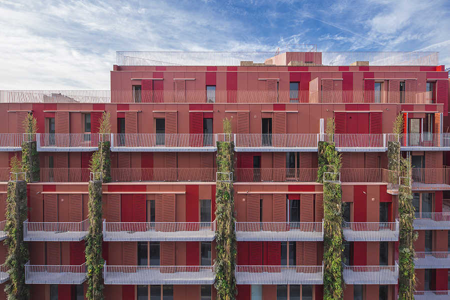 Ciel Rouge Création - Architecture - Family housing - Social housing Croix Nivert - Paris