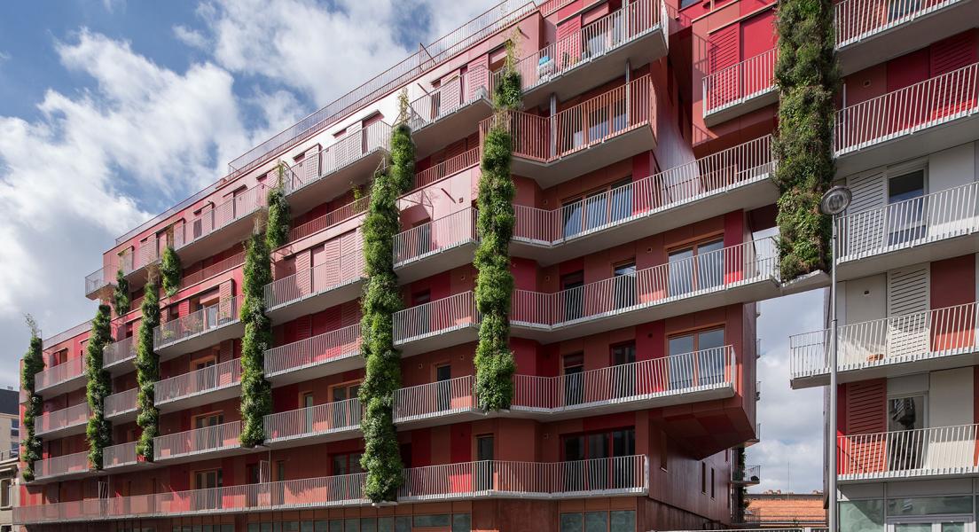 Ciel Rouge création - Architecture - Logements collectifs - Logements sociaux écologiques et paysagers - Croix Nivert - Paris