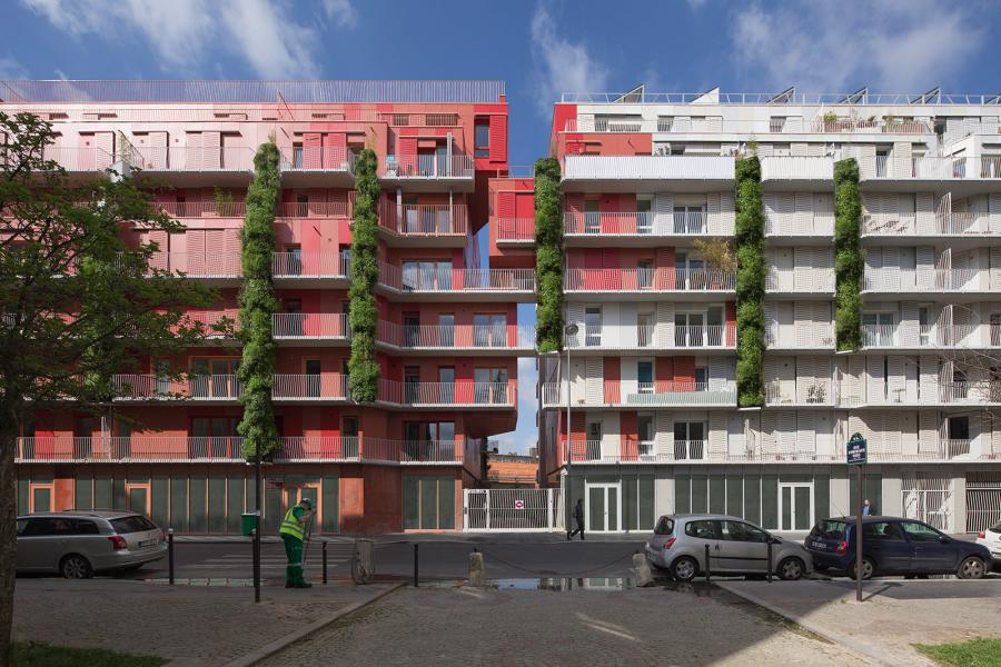 Ciel Rouge création - Architecture - Logements collectifs - Logements sociaux écologiques et paysagers - Croix Nivert - Paris